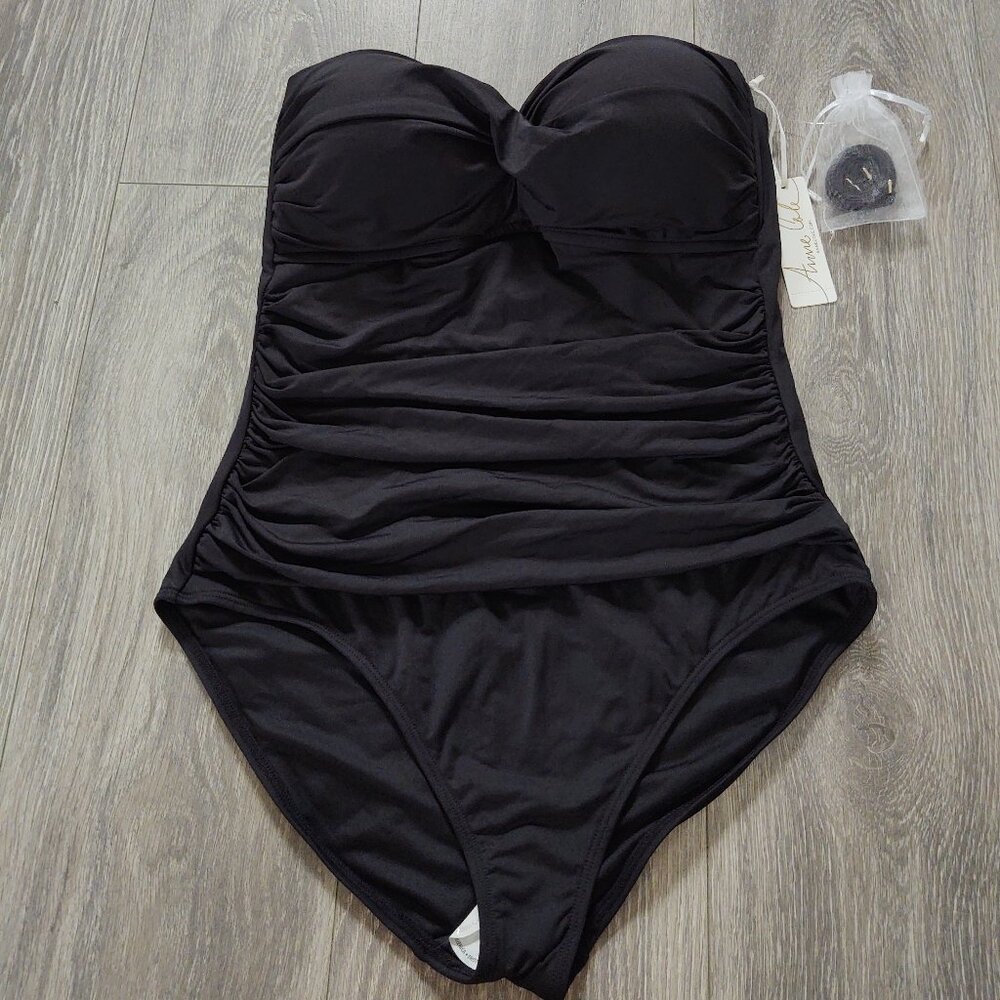 NWT Anne Cole Convertible Strapless One Piece Swimsuit